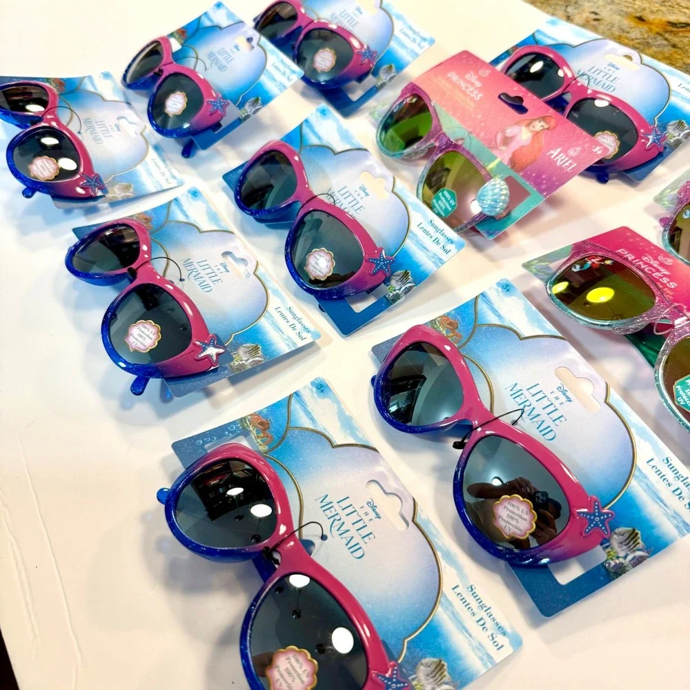 Disney Little Mermaid Sunglasses Lot 11ct Girls OS Pink Blue New Party Favors